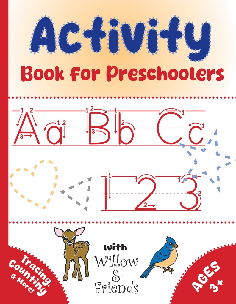 The Activity Book for Preschoolers includes 90 pages of learning and fun such as tracing ABCs, 123s, shapes and animals, counting, mazes, word searches, and more.